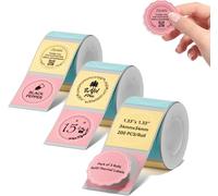 NIIMBOT Etichette 3 rotoli compatibili con stampanti NIIMBOT B1 B2 B21 Pro B3S, 40 x 30 mm giallo + 40 x 30 mm blu + 41 x 41 mm rosa