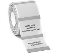 NIIMBOT Etichette a trasferimento termico M2/M3, 40 x 30 mm, per etichettatrici M2/M3, materiale PET, resistenti all'acqua e alle alte temperature, lunga durata, nastro per etichette trasparente