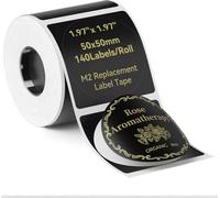 NIIMBOT Etichette Nero 50x50mm,140pezzi,per etichettatrice M2,Adatto per oli essenziali,aromaterapia,bagno, panetteria,etichette regalo,impermeabile,antiolio e lunga conservazione