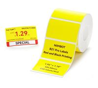 NIIMBOT Etichette per B21 Pro,etichette stampabili in rosso e nero,50 x 30 mm, 230 nastri/rotolo, etichette adesive, applicabili a cartellini per Etichette per negozi/abbigliamento-Giallo