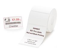 NIIMBOT Etichette per B21 Pro,etichette stampabili in rosso e nero,50 x 30 mm, 230 nastri/rotolo, etichette adesive, applicabili a cartellini per Etichette per negozi/abbigliamento-Bianco