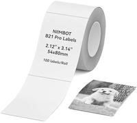 NIIMBOT Etichette per carta fotografica per B21Pro, 54 x 80 mm, 100, colore bianco