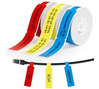 NIIMBOT Etichette per D110 D11 D101 H1S, Etichette Termiche Autoadesive 12.5X74+35mm(Cavo Rosso/GialloBlu),Confezione mista da 3 rotoli