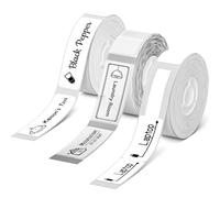 NIIMBOT Etichette per D110 D11 D101 H1S, Etichette Termiche Autoadesive 12x40mm(Bianco), 14x30mm(Trasparente),12.5X74+35mm(Cavo bianco),Confezione mista da 3 rotoli