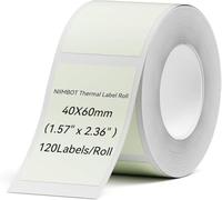 NIIMBOT Etichette per Etichettatrice B1/B21/B21 Pro/B3S,40x60mm,120 pezzi per rotolo,etichette impermeabili per la conservazione e l'organizzazione della dispensa della cucina,Beige Verde