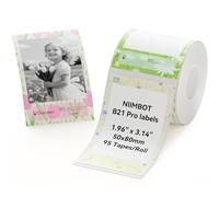 NIIMBOT etichette solo per etichettatrice B21 Pro, carta termica 50 x 80 mm,etichette adesive in carta termica per foto/barattoli/spezie/documenti-Giardino delle impressioni