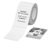 NIIMBOT etichette solo per etichettatrice B21 Pro, carta termica 54 x 80 mm,etichette adesive in carta termica per foto/barattoli/spezie/documenti - Bianco