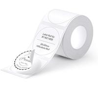 NIIMBOT Etichette termiche adesive per NIIMBOT Etichettatrice B1, B21, B21 Pro e B3S (50 x 50 mm),150 etichette,Impermeabili e resistenti all'olio,per la casa, la scuola e la busta (rotonda bianca)