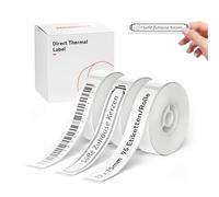 NIIMBOT Etichette termiche autoadesive, 12 x 75 mm, carta termica compatibile con la stampante per etichette D110 D11 D101 H1S, 95 etichette (confezione da 3 rotoli, bianco)