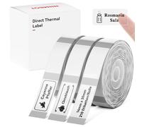 NIIMBOT Etichette termiche autoadesive, 14 x 30 mm, carta termica compatibile con la stampante per etichette D110 D11 D101, 210 etichette/rotolo (confezione da 3 rotoli, trasparente)