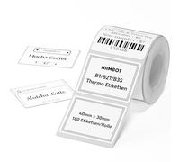 NIIMBOT Etichette termiche autoadesive, B1/B21/B3S, nastro di carta per scuola, casa, ufficio, piccole imprese (bianco rettangolo, 40 x 30 mm)