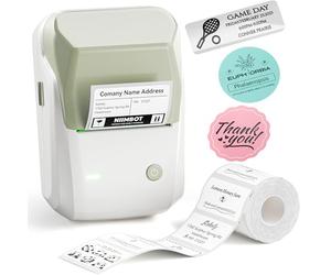 NIIMBOT Stampante per etichette B1 con 1 rotolo di nastro di avviamento, stampante per etichette Bluetooth, dimensioni di stampa 20-50mm, compatibile con iOS e Android（Vert）