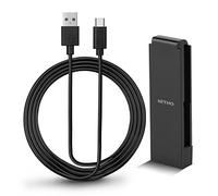 NIiTHO Caricabatterie compatibile con Switch Dual Grip, impugnatura di ricarica, inclusi adattatori per impugnatura + cavo Type-C extra lungo da 4 m per giocare durante la ricarica - Nero