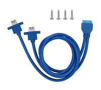 Niiyen Cavo Dati USB3.0, Cavo USB3.0 da 19PIN a 2AF Anteriore per Montaggio a Pannello della Scheda Madre con Foro per Vite Adatto per WinXP/2003/VISTA/2008/Win 7/WIN8 32/64(0,8 m)