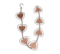 Niiyen Metal Rain Chain, Hanging Rain Chains, Decorative Heart Shape Wind Chime with Hook, for Balcony Patio Corridor