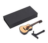 Niiyen Moo di Chitarra in Miniatura Ornamenti Musicali in Legno Mini Figura di Chitarra con Supporto e Accessori per Sala Musica Decorazione per Home Office (16 cm)