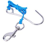 Niiyen Scuba Diving Drift Hooks, 316 Stainless Steel Single Reef Drift Hook, with Line Stainless Steel Clip Single Reef Hook Equipment (Blue)