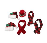 Niiyen Set di 6 sciarpe per cappello lavorato a maglia con bottiglia di vino di Natale, sciarpa per cappello di Babbo Natale, piccola decorazione natalizia di Babbo Natale in