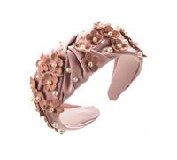 Niiyyjj Cerchietto per capelli da donna, annodato, alla moda, con perline e applicazioni