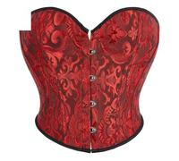 Niiyyjj Corsetto corto da donna in jacquard floreale in vita bustier vintage crop top, Nero., Medium