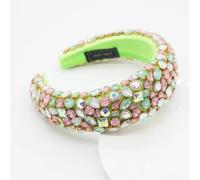 Niiyyjj Diadema da donna con strass imbottiti fatti a mano per feste di nozze fascia morbida accessori per capelli 6-GN8Pinrk