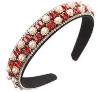 Niiyyjj Fasce per capelli da donna con strass e perle glitterate, accessori per capelli rossi