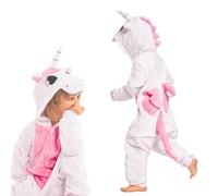 nikcorp - Pigiama da Donna e Bambino, Tuta Pigiama da Donna, Costume Cosplay Onesie - in Materiale Morbido e Caldo - Taglie per Bambini e Adulti - Unicorno, Rosa Chiaro, 105-115