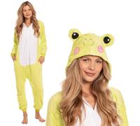 nikcorp - Pigiama da Donna e Bambino, Tuta Pigiama da Donna, Costume Cosplay Onesie - in Materiale Morbido e Caldo - Taglie per Bambini e Adulti - Rana, Verde, M