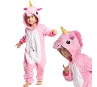 nikcorp - Pigiama da Donna e Bambino, Tuta Pigiama da Donna, Costume Cosplay Onesie - in Materiale Morbido e Caldo - Taglie per Bambini e Adulti - Pegaso, Rosa, 105-115