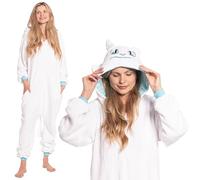 nikcorp - Pigiama da Donna e Bambino, Tuta Pigiama da Donna, Costume Cosplay Onesie - in Materiale Morbido e Caldo - Taglie per Bambini e Adulti - Personaggio Drago, Bianco, S