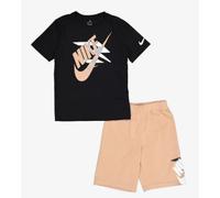 Nike 3Brand 2Pc Icon Duo Set T-Shirt+Short Nero/Bei Junior Bimbo 9Q0615-023
