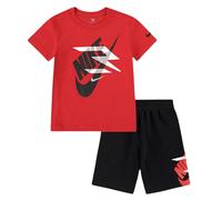Nike 3Brand Completo T-Shirt e Shorts da Ragazzi Icon Duo Big Logo Rosso Tagl...