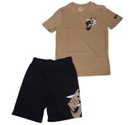 Nike 3Brand Completo T-Shirt e Shorts da Ragazzi Icon Duo Marrone Taglia XL (...