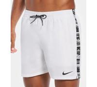Nike 5" Volley Short Bianco Costume Banda Logo Laterale Uomo NESSG555-100