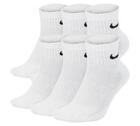 Nike 6 paia di calzini corti da uomo e donna, alla caviglia, colore bianco, nero, set risparmio SX7667 Everyday Cotton Cushioned Ankle, calzini sportivi taglia 34, 36, 38, 40, 42, 44, 46, 48, 50