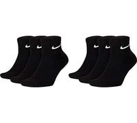 Nike 6 paia di calzini corti da uomo e donna, bianco, nero, set risparmio SX7667 calze sportive per la vita tutti i giorni in cotone, lunghe alla caviglia, suola imbottita, taglia 34, 36, 38, 40
