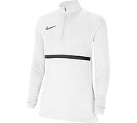 Nike Academy 21 Drill Top - Felpa da Donna, Donna, CV2653-100, Bianco/Nero/Nero/Nero, XXS