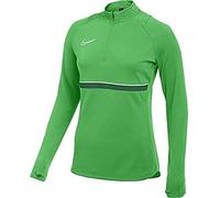 Nike Academy 21 Drill Top - Felpa da Donna, Donna, CV2653-362, Lt Green Spark/White/Pine Green/White, XXS