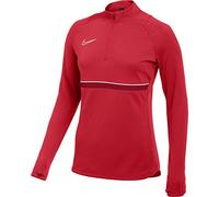 Nike Academy 21 Drill Top - Felpa da Donna, Donna, CV2653-657, Rosso/Bianco/Rosso/Bianco, M