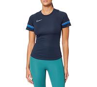 Nike Academy 21 Training, Maglietta a Maniche Corte, Donna, Blu (Obsidian/White/Royal Blue), 2XS