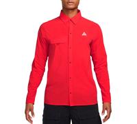 Nike ACG - Camicia stretch e traspirante - M Nike ACG Aireez Btn LS Lt Crimson Summit White per Uomo in Pelle - Taglia M - rosso