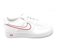 NIKE Air Force 1 Bianco e Rosso IF6158 100 White/University Red Scarpa per Ragazzi (Bianco, Sistema Taglie Calzature EU, Adolescente, Numero, Media, 38.5)