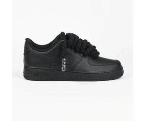 Nike Air Force 1 Black Rope Laces Corda Custom Nere Black Nero