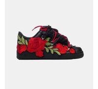 Nike Air Force 1 Black Rope Laces Custom Black Red Roses Rose Rosse