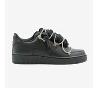 Nike Air Force 1 Custom Black Rope Laces Off Swarovski Glitter Strass Argento Silver Grigi