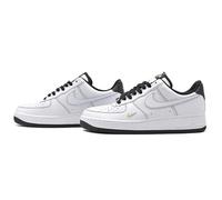 NIKE Air Force 1 Scarpe da Basket in Vera Pelle, Bianco e Nero con Dettagli Oro, Suola Air, Stile Classico Anni '80 (Sistema Taglie Calzature EU, Adulto, Numero, Media, 36.5)