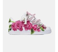 Nike Air Force 1 White Rope Laces Custom White Pink Roses Rose Rosa