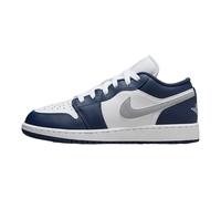 Nike Air Jordan 1 Basso, Bianco/Grigio lupo - blu navy mezzanotte, 6.5 Big Kid