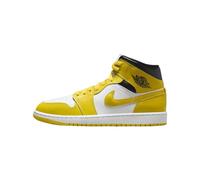 Nike Air Jordan 1 Mid Donne Scarpe, Bianco/Vivid Sulfur-nero, 6.5