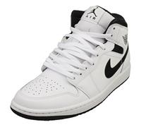 Nike Air Jordan 1 Mid Scarpe da Ginnastica da Uomo, Bianco e Nero, 45 EU